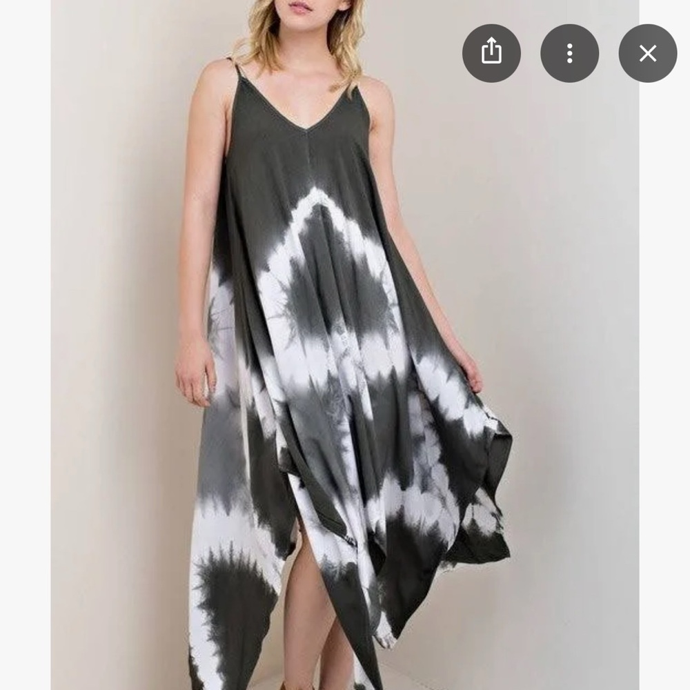 Kori Black and White Tie-Dye Dress
